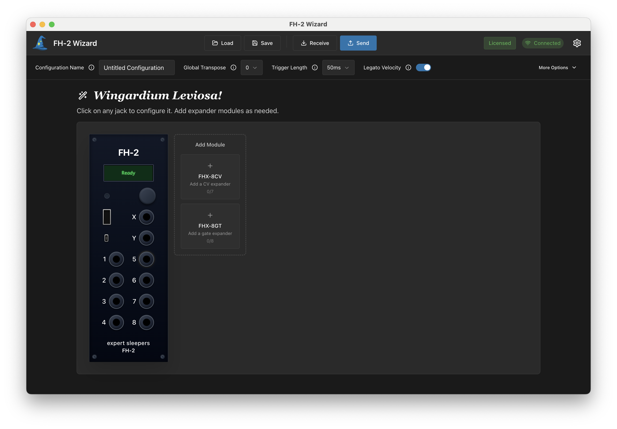Main Configuration View - Dark Mode
